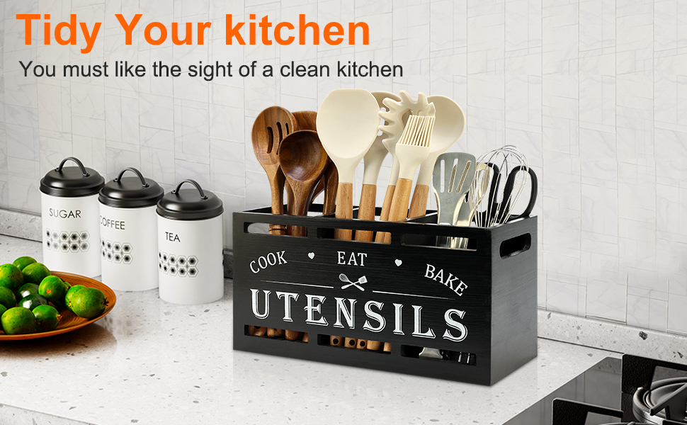 large utensil holder for kitchen counter