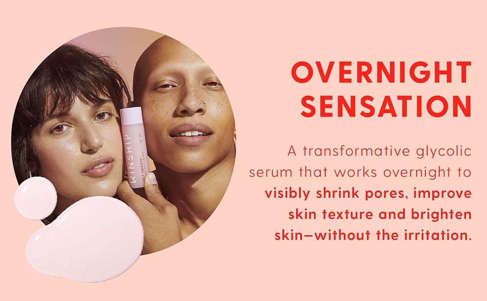 transformative glycolic serum that works overnight to visibly shrink pores and improve skin texture