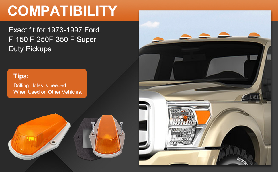 5PCS Cab Lights,Truck Cab Marker Roof Lights,LED Top