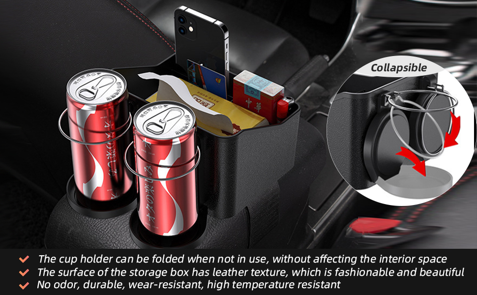 Car Armrest Storage Box Water Cup Holder, Armrest Storage