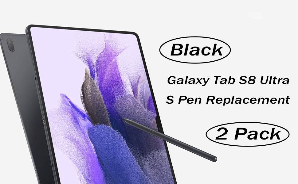2 Pack Black Galaxy Tab S8 Ultra S Pen Replacement for