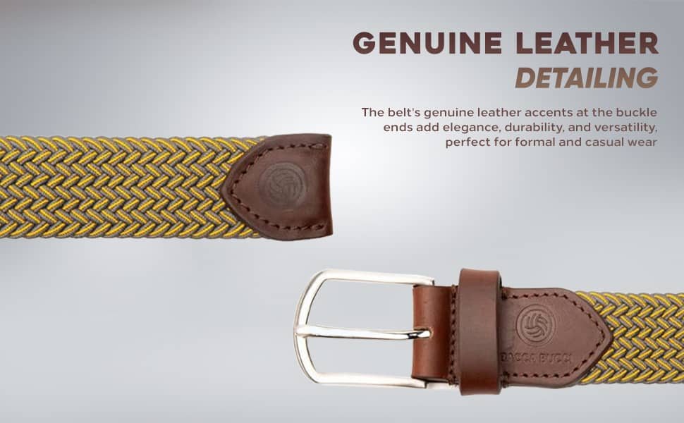 Bacca Bucci Men's Premium Elastic Braided Stretch Belt
