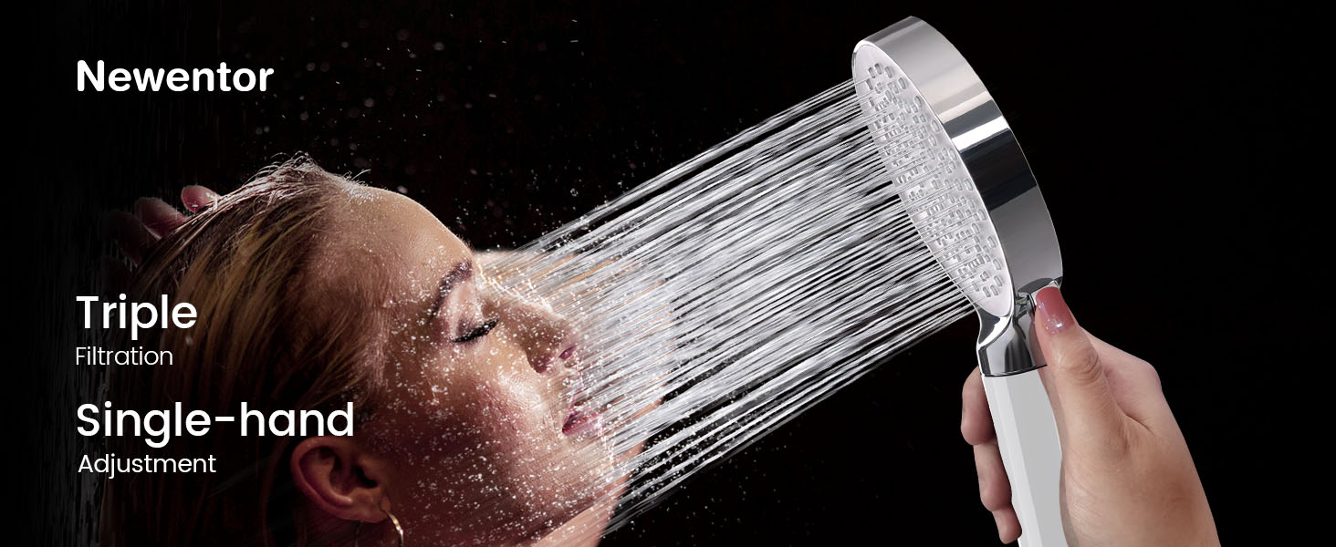 Shower Head, Newentor High Pressure Shower Heads with 6 Modes Large