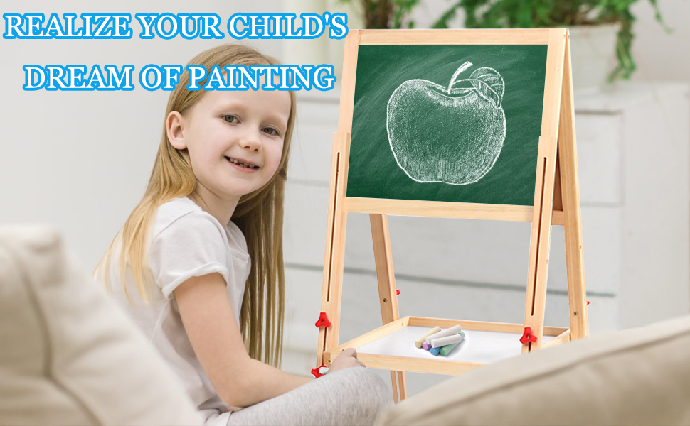 kids wooden easel double sided