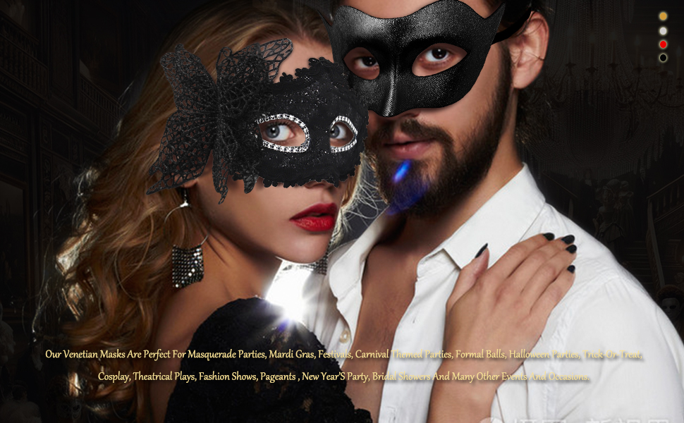 Masquerade Mask for Women Men Venetian Mask Couple Halloween Mask for Costume Party Prom