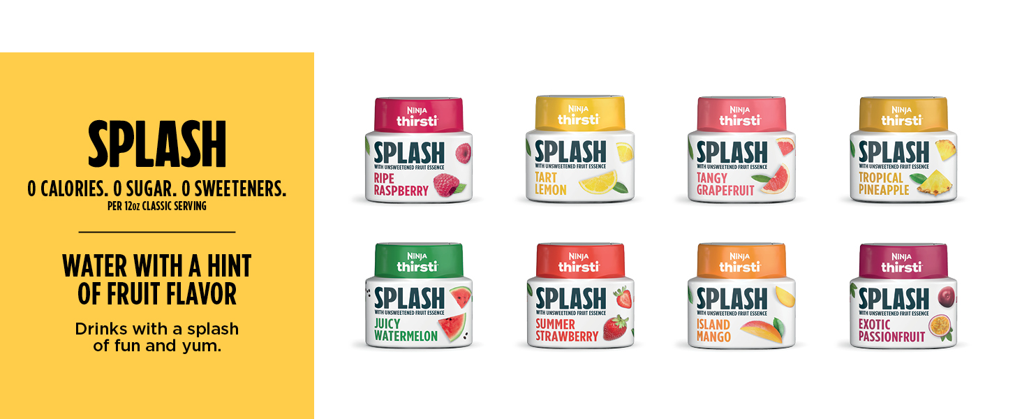 Ninja Thirsti Flavored Water Drops , SPLASH With Unsweetened Fruit Essence, Ripe