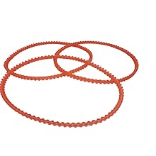 Pack of 3 nylon motor belts arranged neatly, offering a practical replacement solution