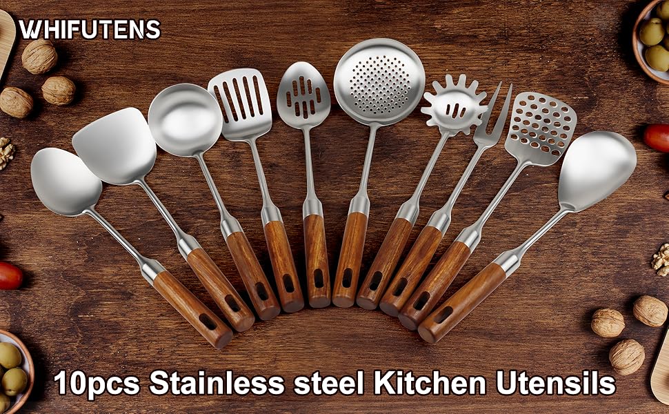 18/10 stainless steel cooking utensils set