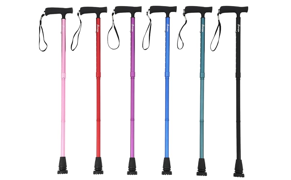 Amazon | ポンツェ 杖 折り畳み 全地形型 軽量 男女兼用 8段階