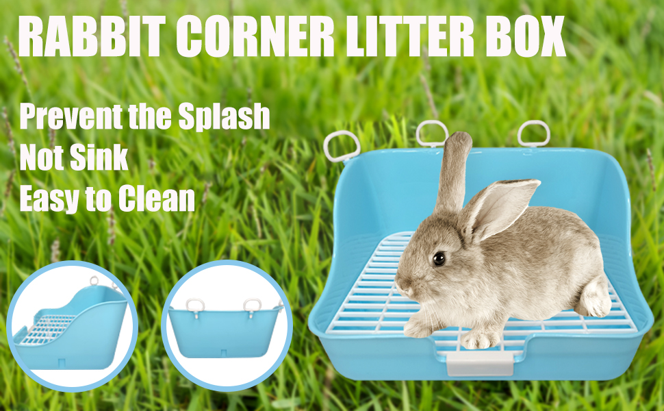 Hamiledyi Rabbit Litter Box, Small Animal Corner Potty