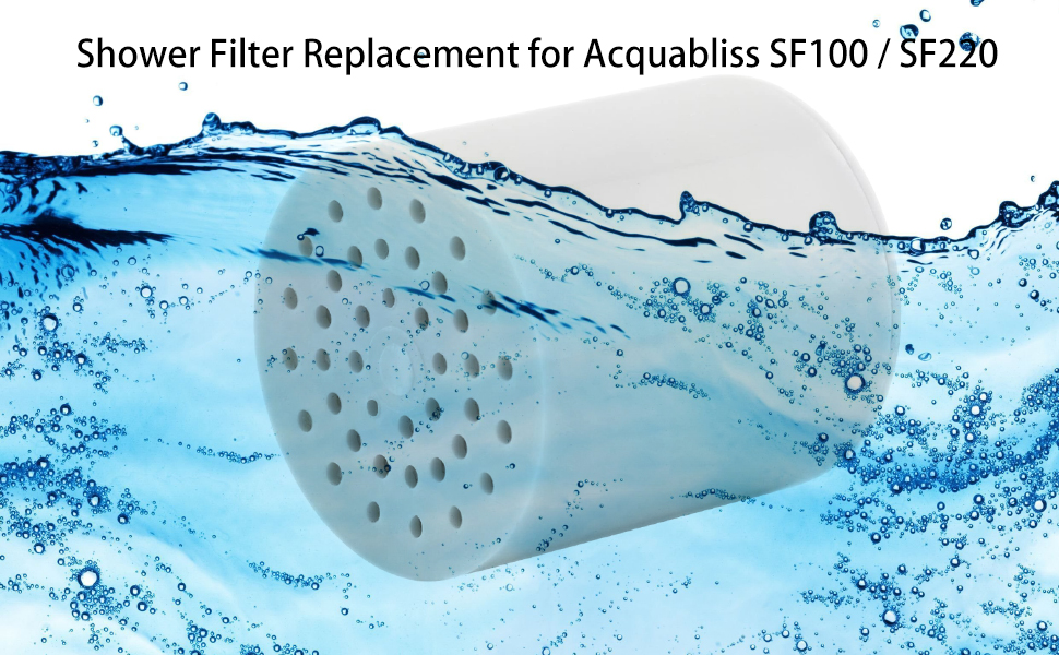 Shower Filter Replacement for Aquabliss SF100 / SF220 Filter Cartridge for Hard Water Reduces