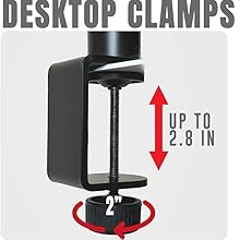 AxcessAbles Desktop Clamp-On Studio Monitor Speaker Stands