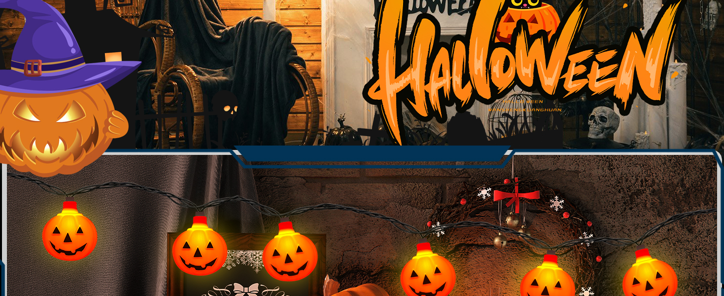 halloween orange string lights