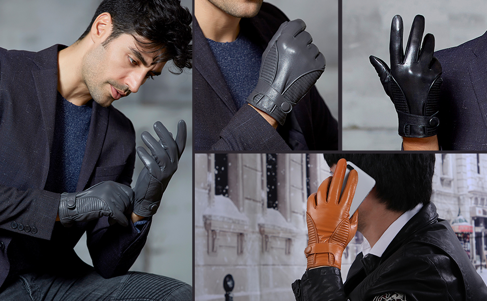 warm leather gloves men