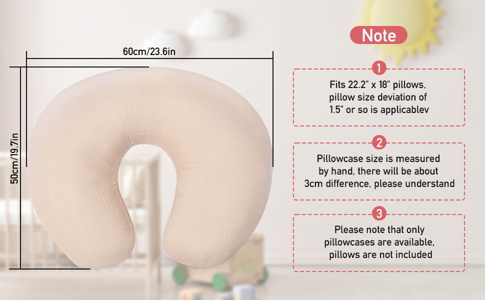 2 Pack Baby Muslin Nursing Pillow Covers