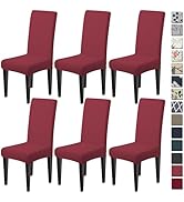 Dioxide Dining Room Chair Covers Set of 6, Stretch Chair Covers for Dining Chairs, Washable Remov...