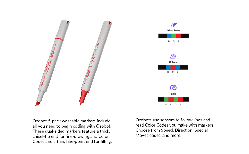 Amazon.com: Ozobot Color Coding Markers: Color Variety for Creative ...
