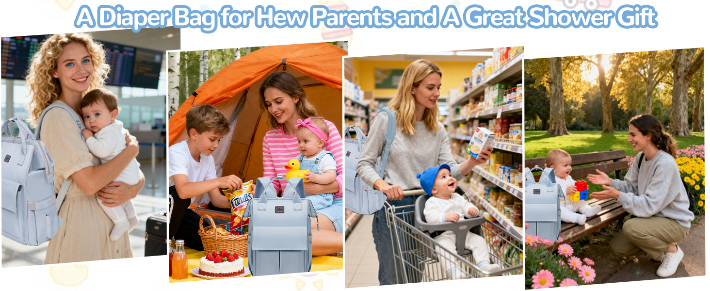 Large Waterproof Diaper Bag Backpack