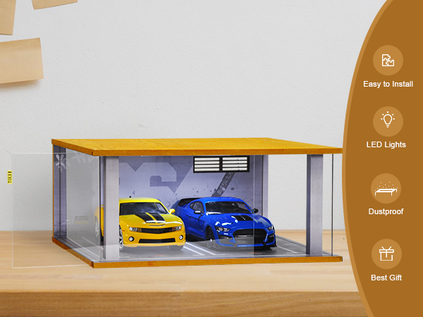 ☆ Garage Show Car Item Amazon.com: cxiiuui 1/18 Scale Display Case Car Garage