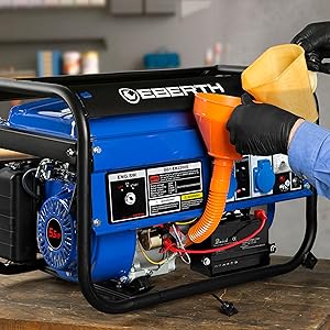 EBERTH 2200 Watt Notstromaggregat Stromerzeuger Stromaggregat mit Fahrwerk, E-Starter