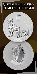 2022 Australian 1 one Kilo Kilogram Tiger coin Elizabeth II 30 AUD Lunar New Year certificate