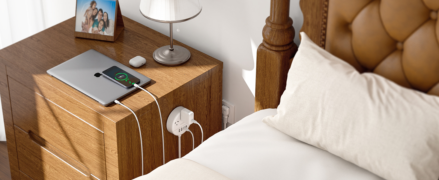 2 Prong Power Strip, NTONPOWER 10 FT Extension Cord, 2