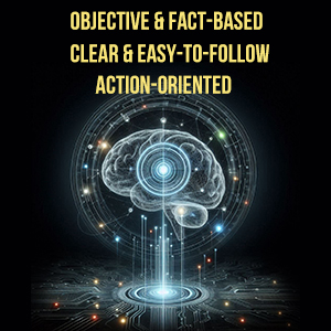 Digital brain AI hologram Glowing circuitry Objective content Fact-based Clear instructions Action-