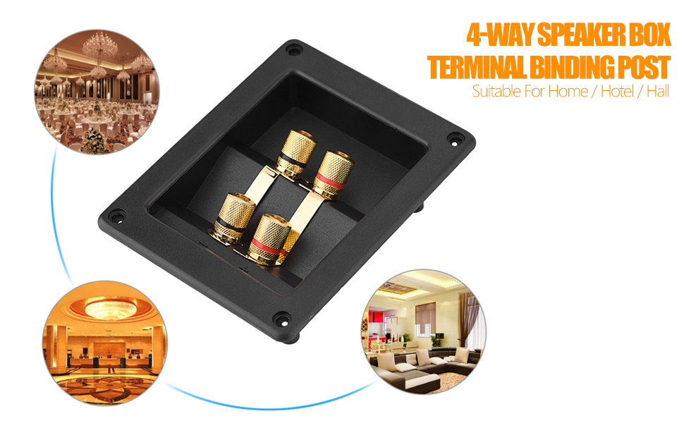 4Way Speaker Box Terminal, 4 Copper Binding Post Terminal