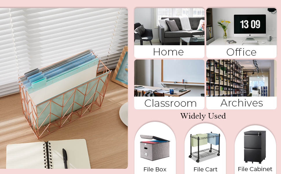 Y YOMA 6 Pack Colored Hanging File Folders Letter Size Decorative