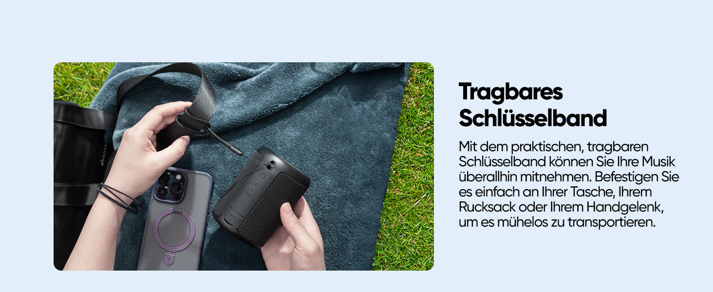 AY Portable Bluetooth Speaker with Light, Music Box Bluetooth with