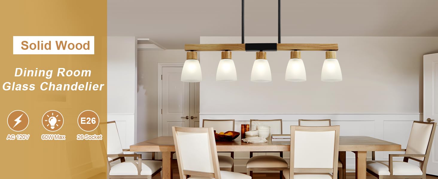 5Light Kitchen Island Lighting， Dining Room Light Fixture/Chandelier