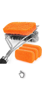 Versatile 3-in-1 Grill Brush