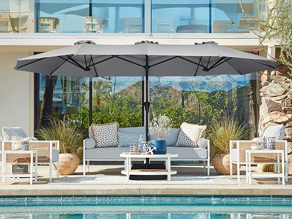 Amazon.com : SUPERJARE 13FT Outdoor Umbrella for Patio