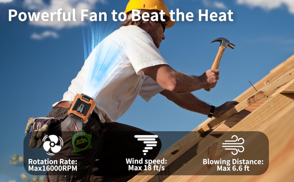 10000mah waist clip fan