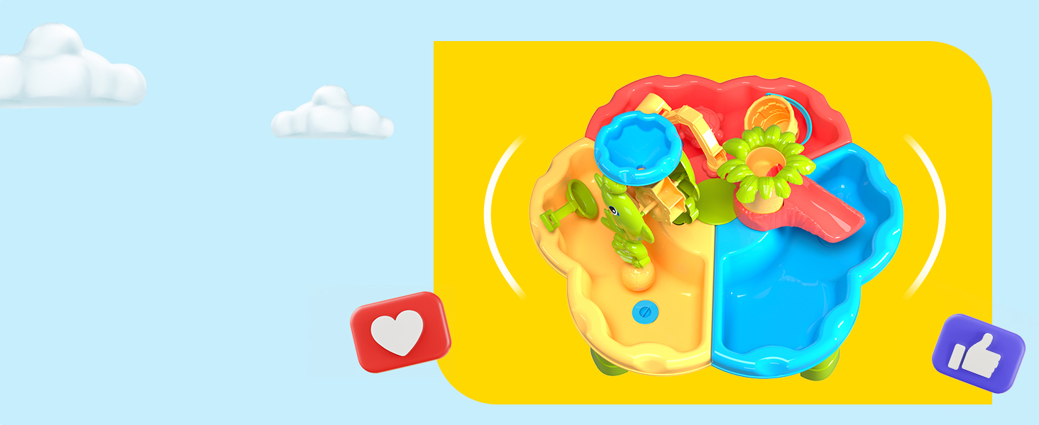 BELLOCHIDDO Sand Water Table for Toddlers, 3 in 1 Sand