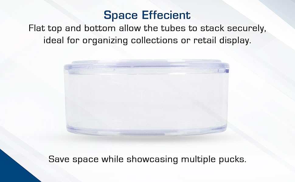 Flat top and bottom allow the tubes to stack securely.