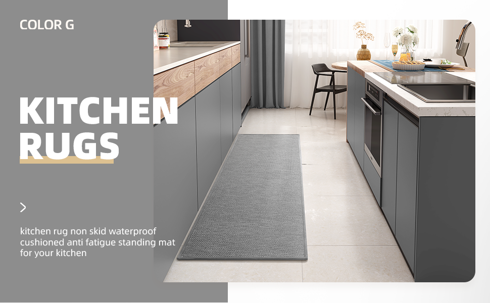 Color G Kitchen Rugs and Mats Non Slip Washable, Absorbent