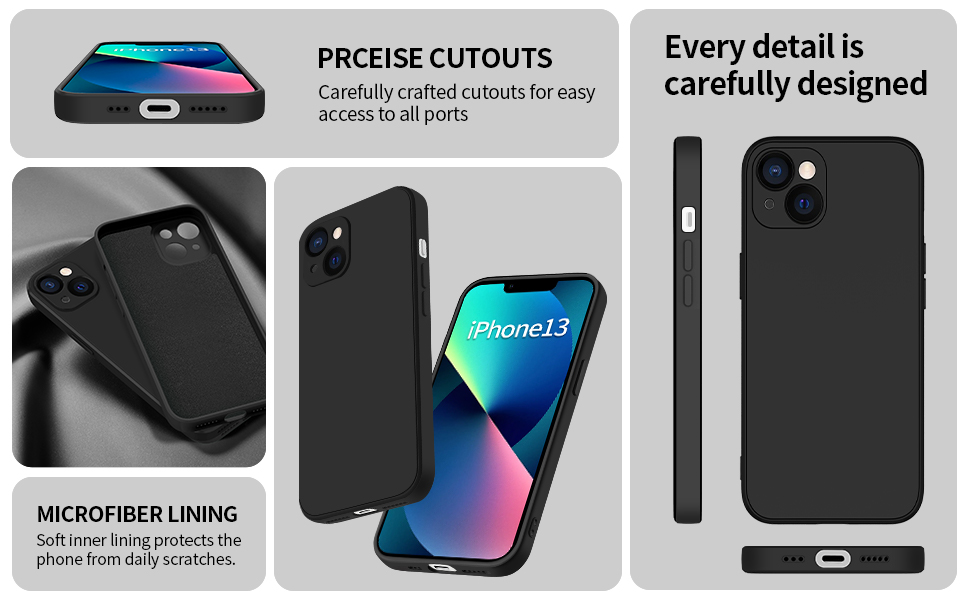 Qasyfanc Liquid Silicone Case for iPhone 13 Case and 2 Pack Screen