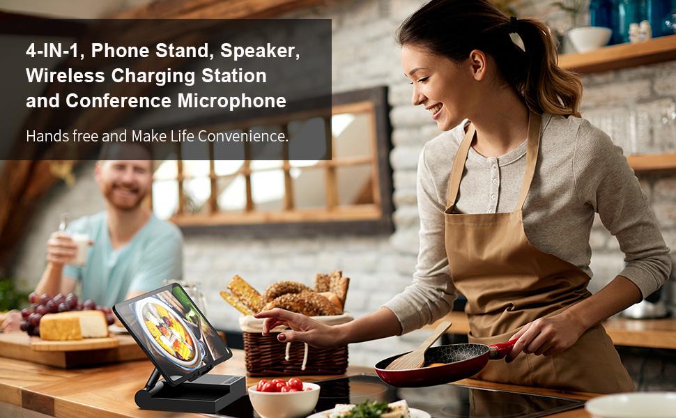 phone stand with speaker