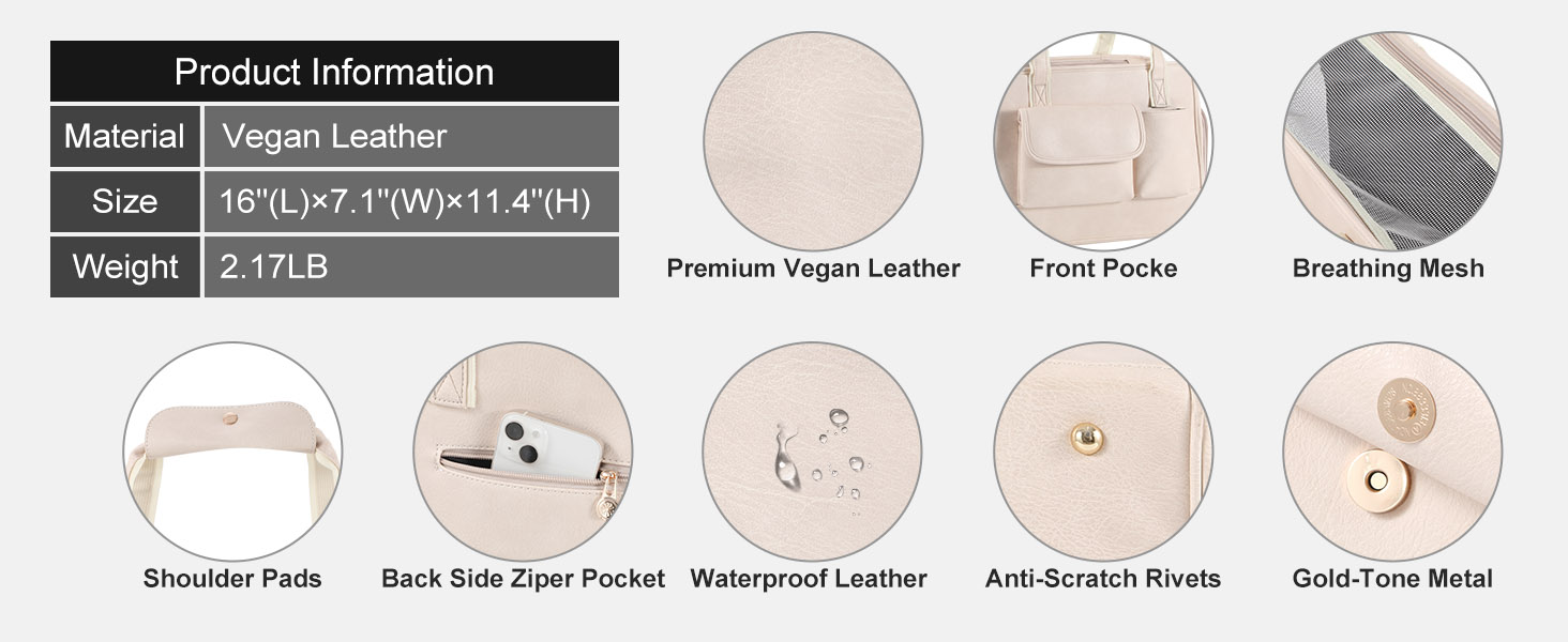 Dog Carrier Purse, Fashion Leather Pet Carrier Bag