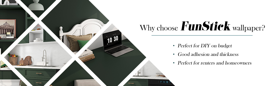 FunStick Thickened Dark Gray Wallpaper Peel and Stick Dark Gray Contact Paper