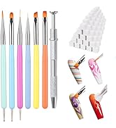 Karroy 100pcs Sponges with Grabber and Nail Art Brushes, Nail Tools Set for Ombre Gradient Nail G...