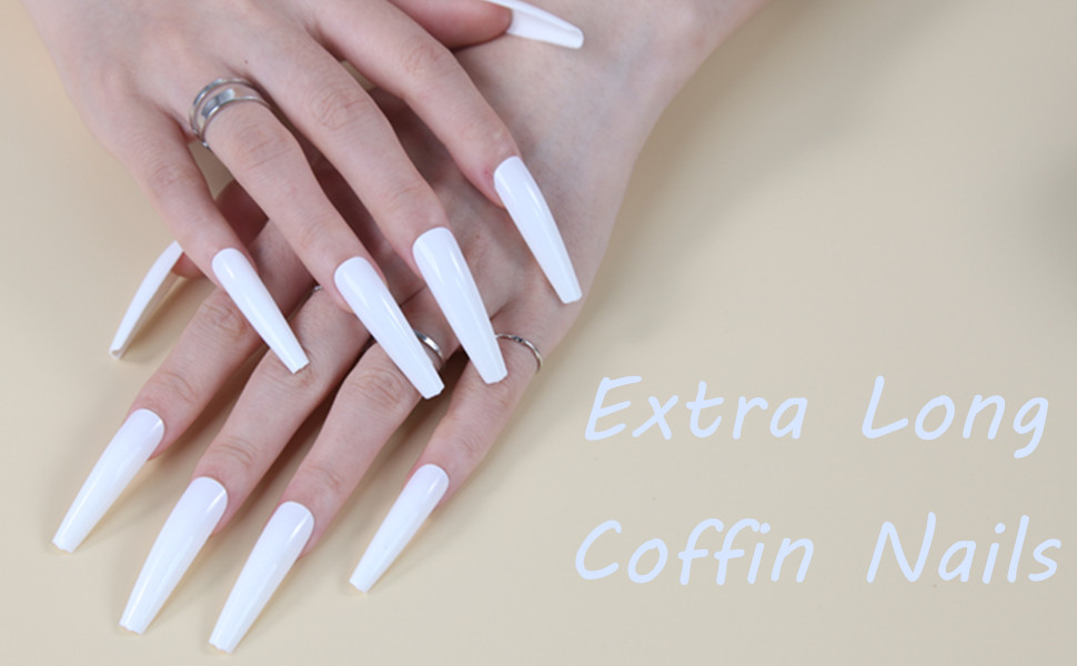 White Press on Nails