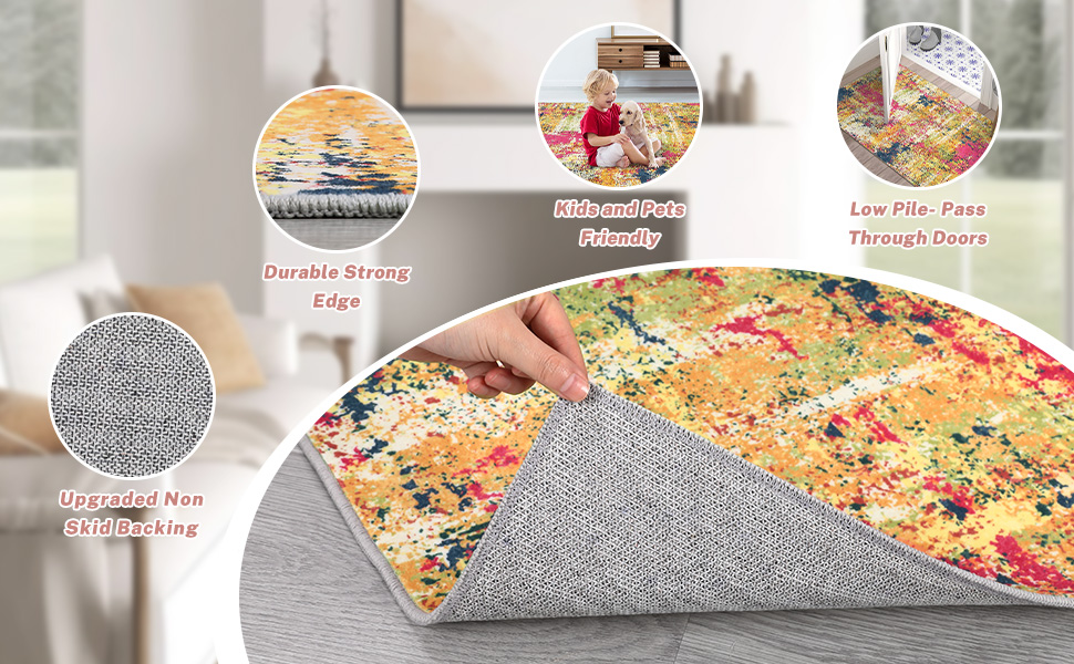 rug large area rug non slip rug rug for bedroom area rug 6x9 kids rug grey rug colorful rug office