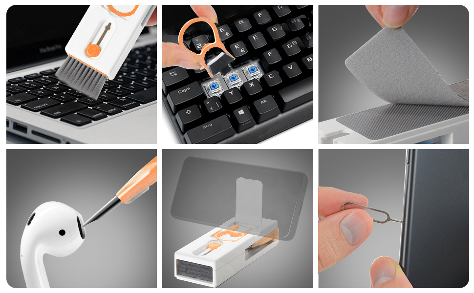 Quyxon Keyboard Cleaner Kit 11 in 1,Multifunctional Cleaning Tool