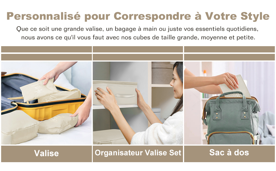 Avec notre sac à dos pochette valise organisateur de 9 set,Voyagez facilement, rangez correctement