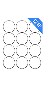 2.5 Circle - 12UP-Single Sheet