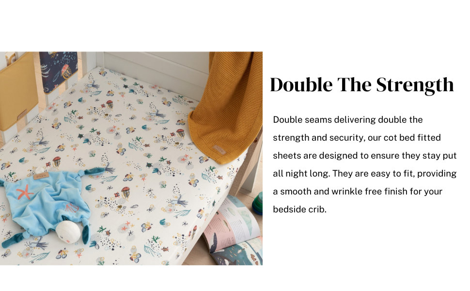 Tutti Bambini Cot Bed Fitted Sheets 2Pack 100 Organic Cotton, Fits