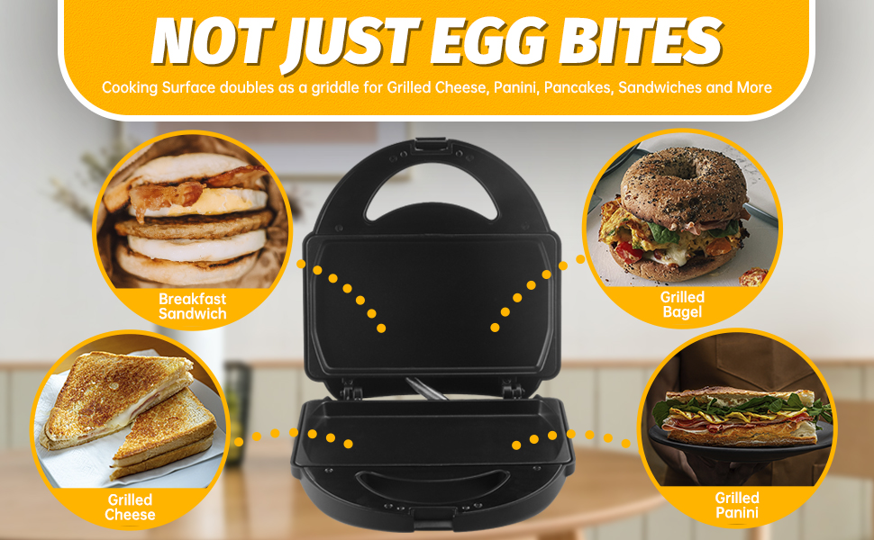not juest egg bites, grilled cheese, panini, pancakes, sandwiches and more