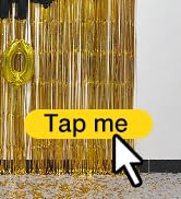 Gold Tinsel Backdrop Party Decorations, Melsan 3.2 x 8 ft Foil Fringe Curtains Party Backdrop for...